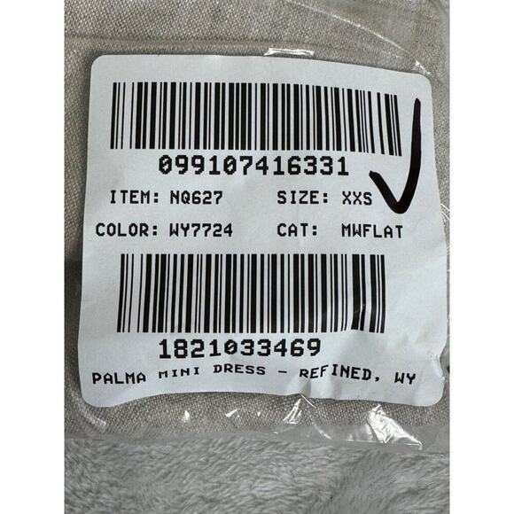 NWT Madewell V-Neck Linen Mini Dress in Natural Undyed Size XXS - Picture 11 of 15